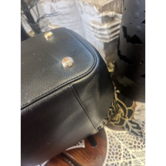 Michael Kors Leather Suede Black Jet Set Travel Tote Handbag Classic Purse - Picture 8 of 16